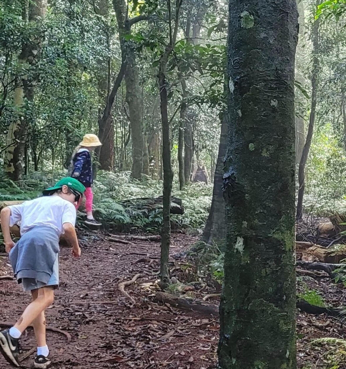 We didn't see anyone like that lady in the dark dress when we went hiking.
